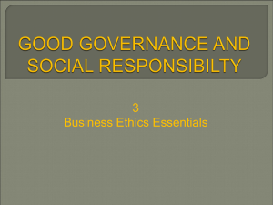 Business Ethics Essentials: Good Governance & Social Responsibility