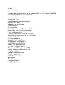 BUS 498 Exam 2 Study Guide: International Trade Topics