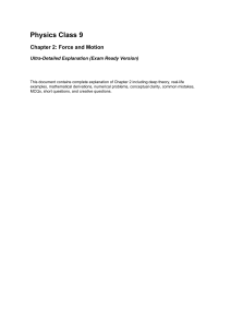 Physics Class 9 Force and Motion Chapter 2