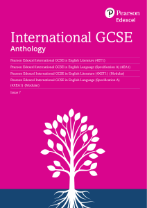 Pearson Edexcel International GCSE English Anthology Issue 7