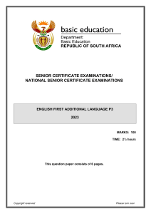 2023 South African English Exam Paper