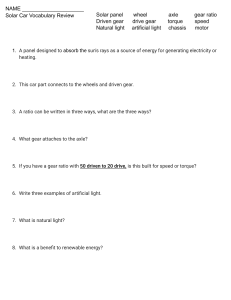 Solar Car Vocabulary Review Worksheet