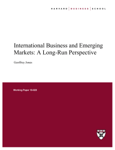 International Business in Emerging Markets: Long-Run Perspective