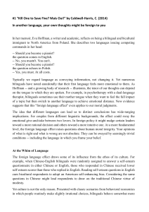 Foreign Language Effect on Moral Judgments: Kill One to Save Five?