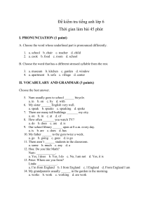 6th Grade English Test