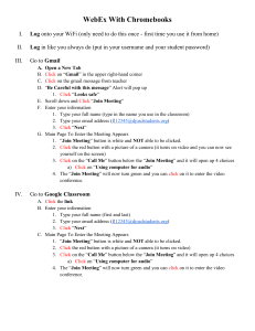 WebEx on Chromebooks: Student Guide