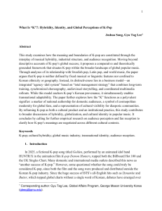 What Is &ldquo;K&rdquo;?: Hybridity, Identity, and Global Perceptions of K-Pop