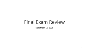 Final Exam Review: Statistics Concepts & Practice