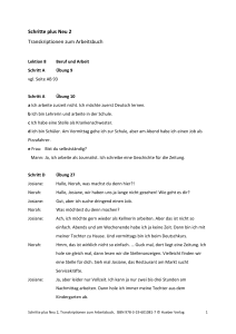 Deutsch Workbook: Schritte plus Neu 2 Transkriptionen