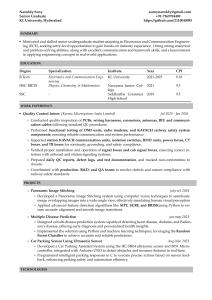 Nareddy Sony Resume - ECE Senior Undergraduate