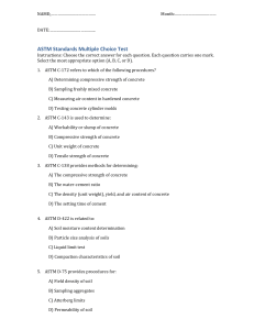 ASTM Standards Multiple Choice Test