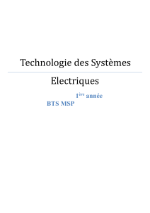 Technologie des Syst&egrave;mes Electriques - BTS MSP 1&egrave;re ann&eacute;e