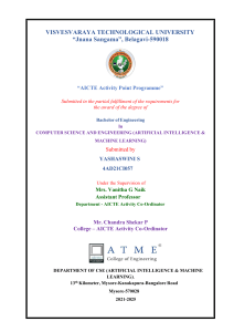 AICTE Activity Point Programme Report - Computer Science Engineering