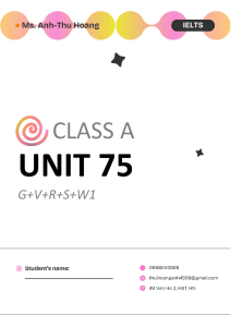 IELTS Class A Unit 75: Grammar, Speaking, Writing Exercises