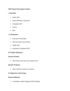 OOP Project Presentation Outline Template