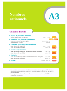 Nombres rationnels A3 : Manuel de math&eacute;matiques pour le coll&egrave;ge