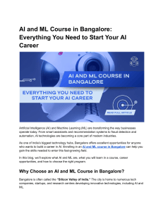 AI and ML Course in Bangalore: Start Your AI Career