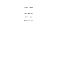 Reading Response: Human Rights Post-9/11