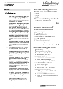 Headway Pre-Intermediate Skills Test 5A: Blade Runner Reading