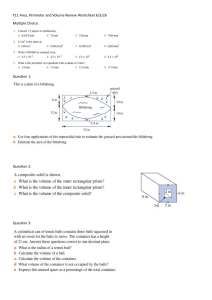 Y11 Area, Perimeter & Volume Review Worksheet