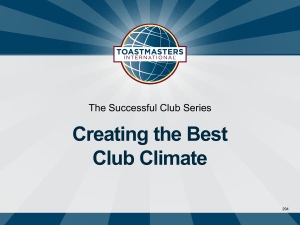 Creating the Best Club Climate - Toastmasters Guide
