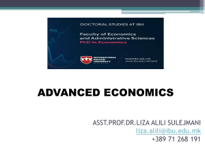 Advanced Economics Syllabus - PhD Course