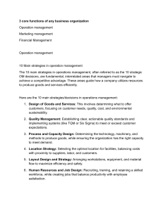10 Main Strategies in Operations Management