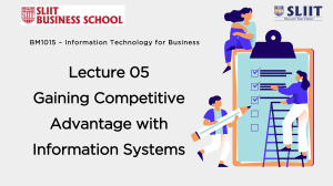Gaining Competitive Advantage with Information Systems Lecture
