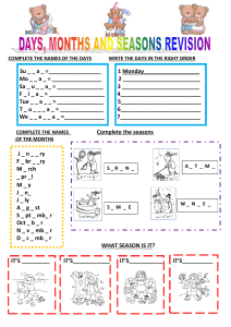 Days, Months, Seasons Revision Worksheet