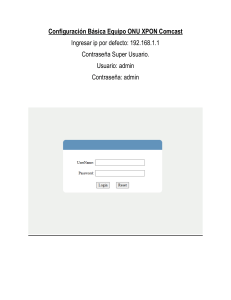 Gu&iacute;a de configuraci&oacute;n b&aacute;sica ONU XPON Comcast