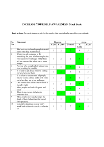 Mach Scale Self-Awareness Assessment