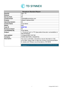 Broadcom Standard Report: L1TF Vulnerability in VMware vSphere ESXi