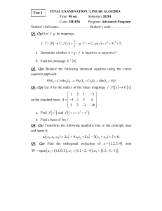 Linear Algebra Final Exam Questions