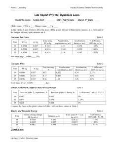 Physics Lab Report: Dynamics Laws Experiment
