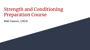 Strength and Conditioning Course: Performance Enhancing Substances