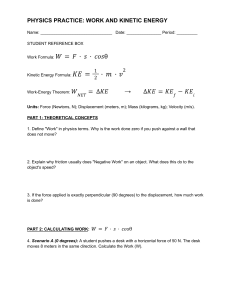 Physics Practice: Work and Kinetic Energy Worksheet