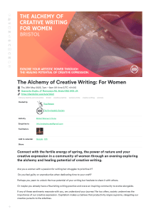 The Alchemy of Creative Writing: For Women - Bristol Workshop