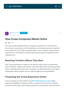 How Cruise Companies Market Online: Digital Strategies