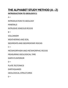 Alphabet Study Method: Introduction to Geology & Sciences