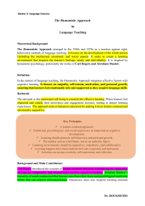 Humanistic Approach in Language Teaching