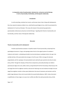 Comparative Study: Psychoanalysis, Behaviorism, Person-Centered Therapy