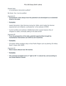 Humanitarian Intervention Justification Essay Outline