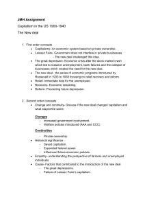 JMH Assignment: Capitalism in US 1900-1940 & New Deal