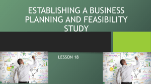 Establishing a Business: Planning & Feasibility Study
