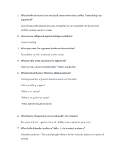 Argumentation & Rhetoric Study Guide