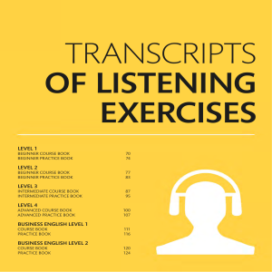 Transcripts of Listening Exercises for English Learning