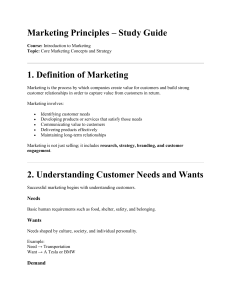 Marketing Principles Study Guide