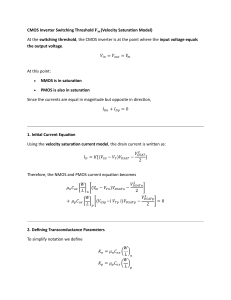 CMOS Inverter Switching Threshold (Velocity Saturation Model)