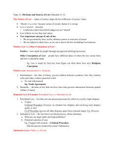 Divisions and Sources of Law Handout