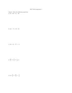 MAT 500 Assignment 1: Algebra Problems